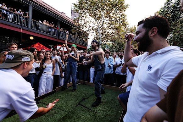 Two-up at the Clock Hotel, Surry Hills, in 2025.