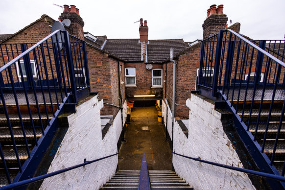 Luton Town’s ground where supporters have to go through someone’s backyard to get to the stands.