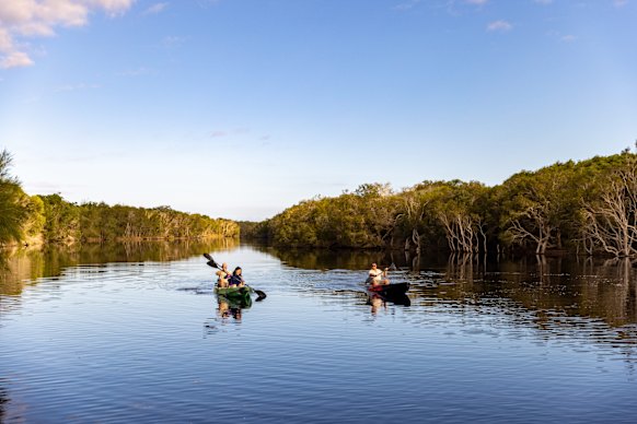 Kayaking on one of the island’s four lagoons.