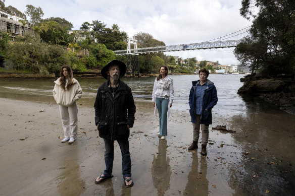 Nicole McMahon (second from right) with residents concerned about Sydney Water’s plans to build a pump station at Parsley Bay.