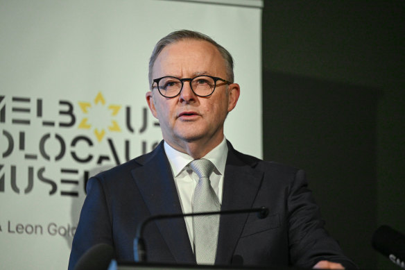 Anthony Albanese at the Melbourne Holocaust Museum.