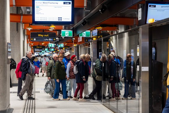 The Metro Tunnel attracted a steady flow of sightseers on Monday, but is unlikely to be used by many commuters until a new timetable starts. 