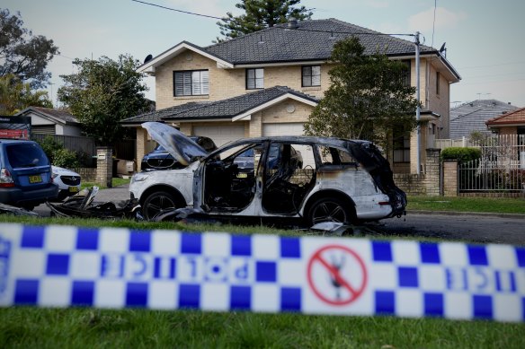 Police located three burnt-out cars in Moorebank, Revesby and Yagoona and are investigating whether they are linked to the incident.