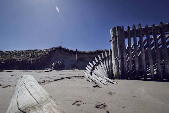 Damage caused by coastal erosion in Port Fairy. 