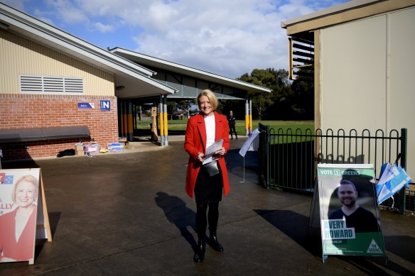 Kristina Keneally in Fowler on election day. The Labor candidate’s bid to win the previously safe seat ended in failure.