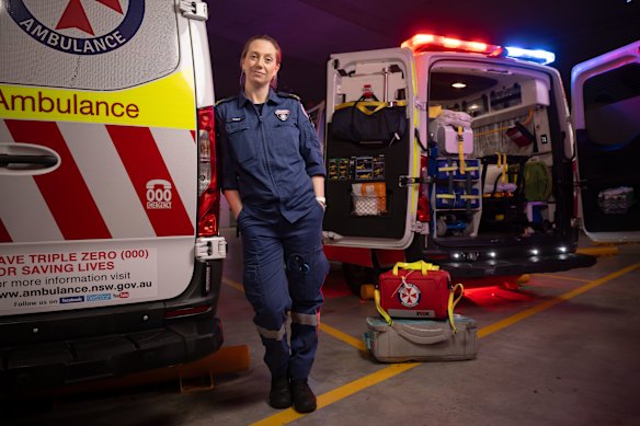 Paramedic Kate Holzheimer says it’s hard to find childcare given her hours and rolling shifts.