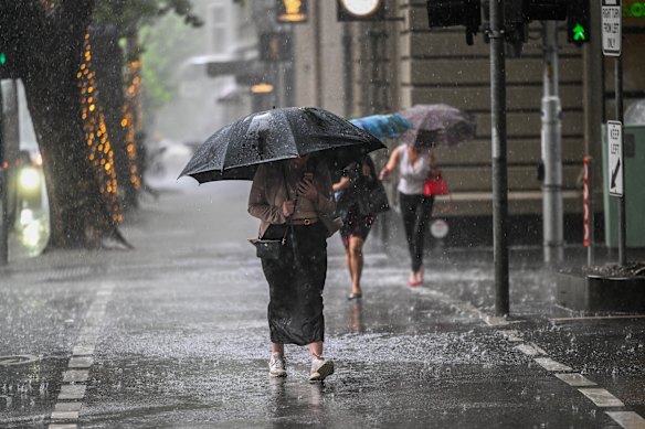 Expect more soggy scenes like this, as rain and chilly conditions will return to Melbourne from late Saturday night, according to the Bureau of Meteorology.