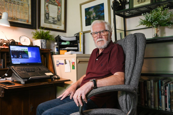 Geoff Charles is nearly 76 and still works as a phone consultant from home. He has no plans to stop.