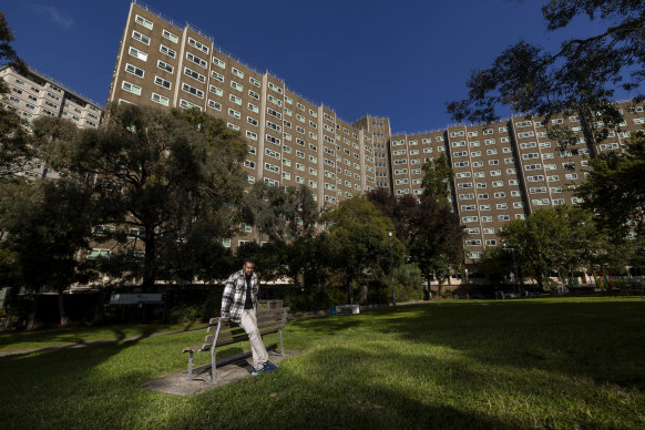 Barry Berih, a public tenant at the North Melbourne public housing estate, is the lead plaintiff in a class action against the state government.