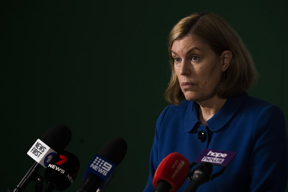 NSW Chief Health Officer Dr Kerry Chant, pictured at a COVID-19 press conference in 2022.