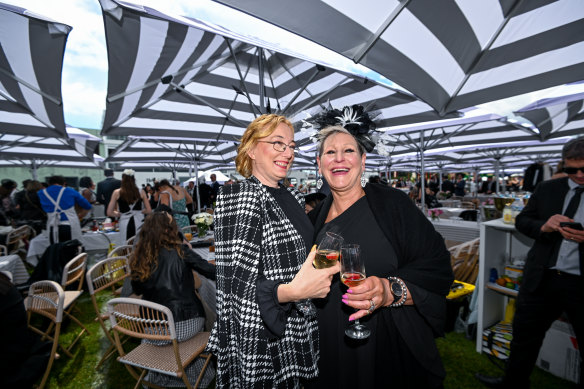 Manda Rainbird (left) and Sherri Holtham in the new-look Rails car park.