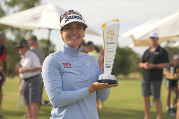 Hannah Green with the Players Series Murray River trophy