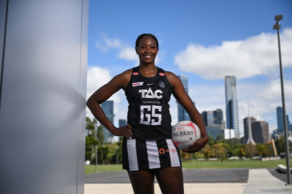 Collingwood Magpies sharpshooter Shimona Nelson.