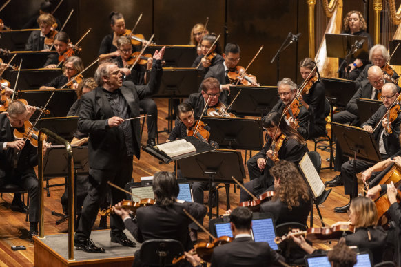 Chief conductor Jaime Martin with the Melbourne Symphony Orchestra earlier this year.