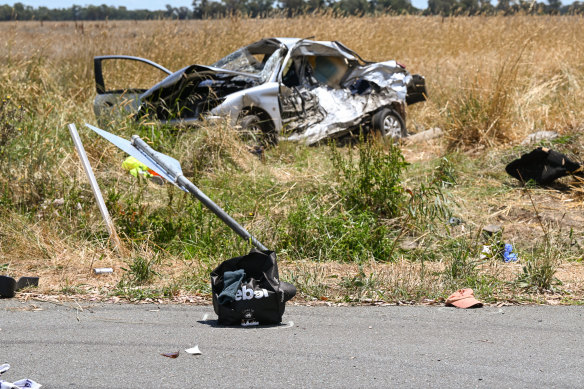 The scene was strewn with debris.