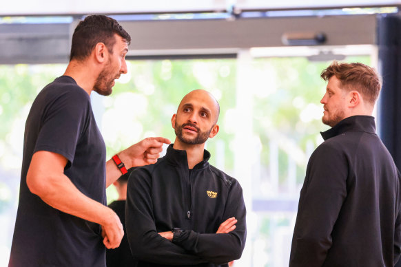 Abdelfattah with Andrew Bogut and Sydney Kings chief executive Chris Pongrass late last month.