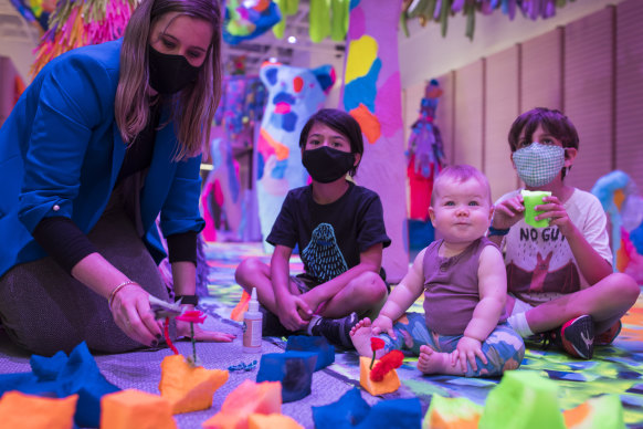 Children enjoy the Sydney Opera House’s new Centre for Creativity this week. It is important for children to live a more normal life this year.