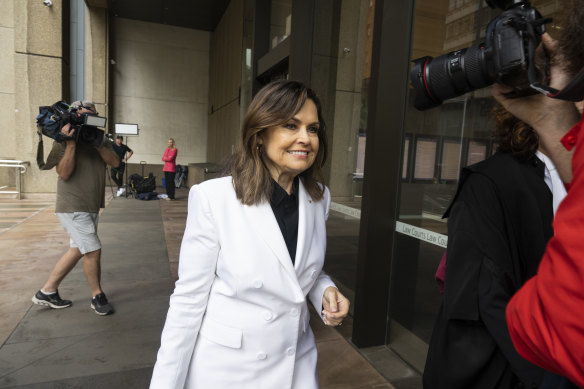 Lisa Wilkinson outside the Federal Court in Sydney on Wednesday.