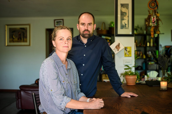 Melbourne midwife Naomi, left, and her husband Josh.