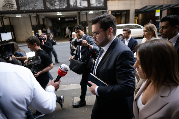 Bruce Lehrmann outside the Federal Court in Sydney after his defamation loss.