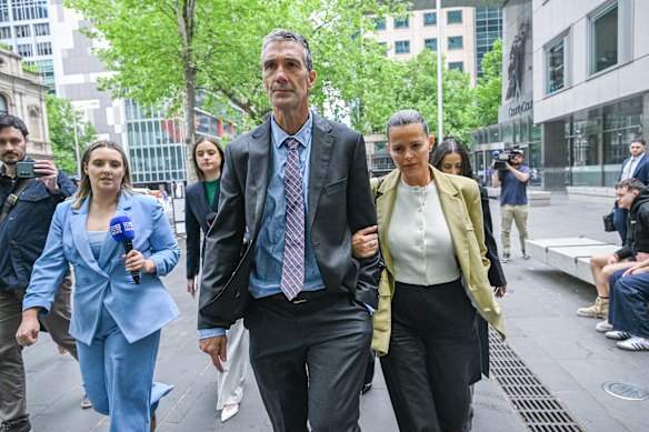 Stephen and Jo Silvagni outside court after their son was found guilty.