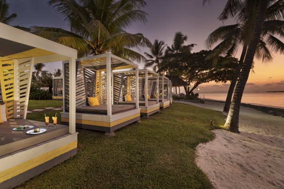 Beachside cabanas.