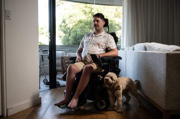 Declan Lee said he was left on a hospital bathroom floor for several hours because staff were unable to lift him.