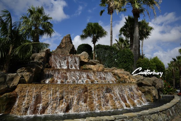 The water feature out the front of the Canterbury League Club.