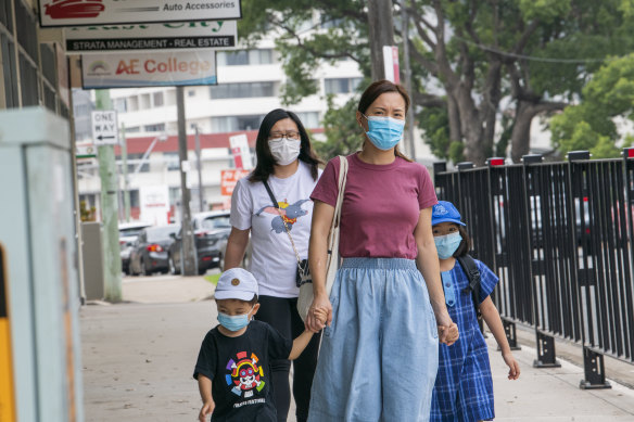 Some parents and students arrived at school in Sydney this week with masks.