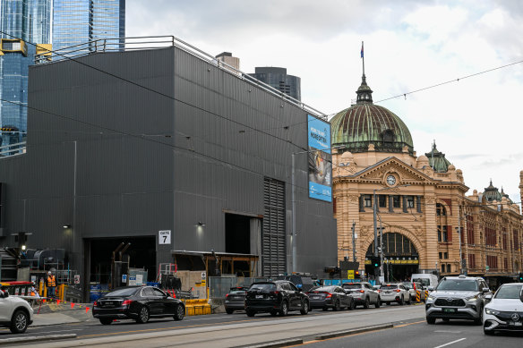 The Metro Tunnel construction site at Federation Square. 