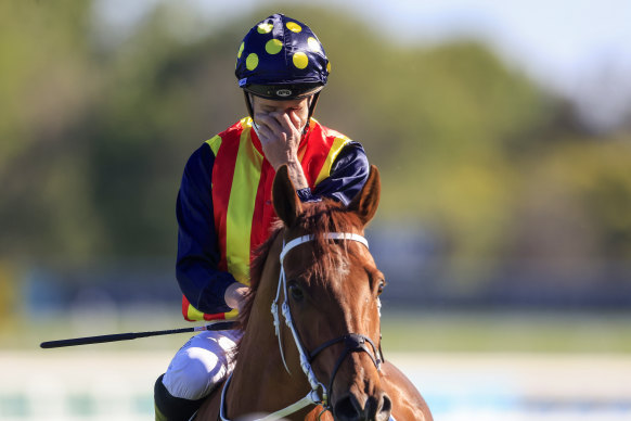 Agony and ecstacy ... James McDonald thought he might have been pipped at the post in The Everest.