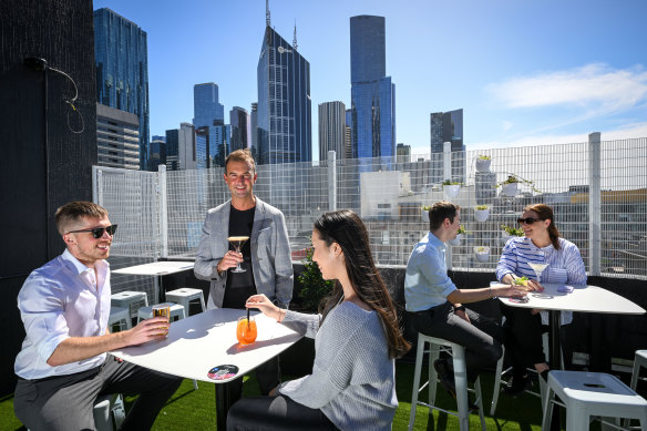 Alex Blanco of the Pullman hotel at the venue’s newly opened rooftop bar, Blossom. 