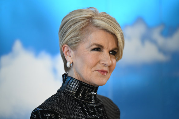 Streamlined: Julie Bishop at the David Jones spring-summer fashion show.