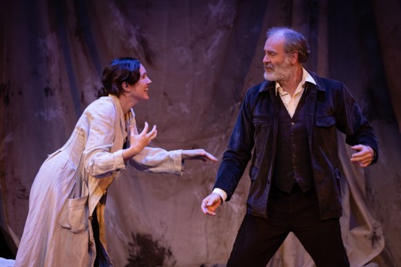 Imogen Sage and Christopher Stollery perform in Wendy Beckett’s play Claudel at the Sydney Opera House.