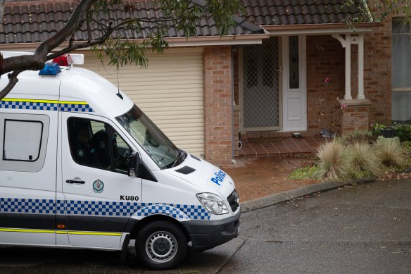 The scene of the alleged murder in Berowra Heights.