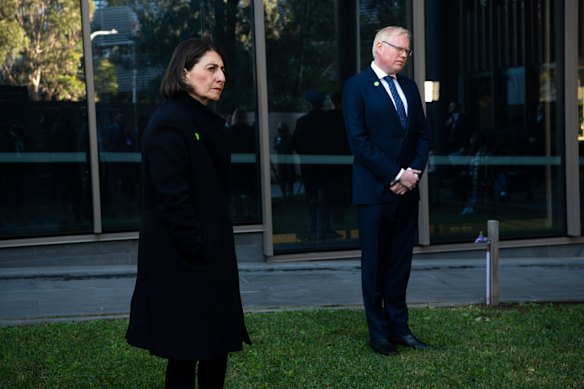 Position of power: Ward was a minister in Gladys Berejiklian’s government before the men came forward.