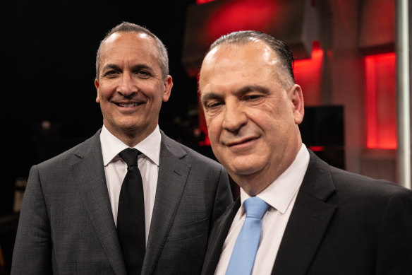 NRL bosses Andrew Abdo and Peter V’landys.