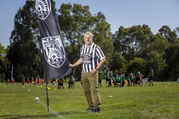 Brunswick Zebras president Carlo Carli at the club’s Brunswick East grounds on Saturday