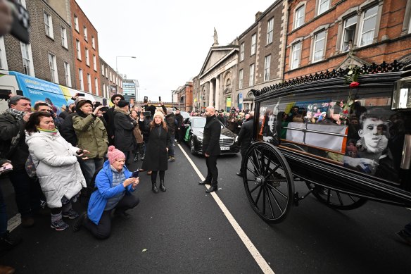 The funeral procession of the late musician Shane MacGowan.
