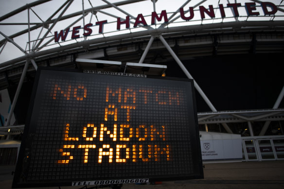 Football in Britain has been suspended since March 13, throwing the Premier League campaign into chaos.