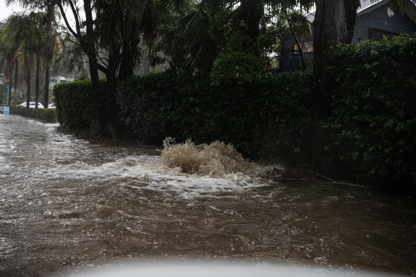 Flash flooding on Sydney’s northern beaches. 