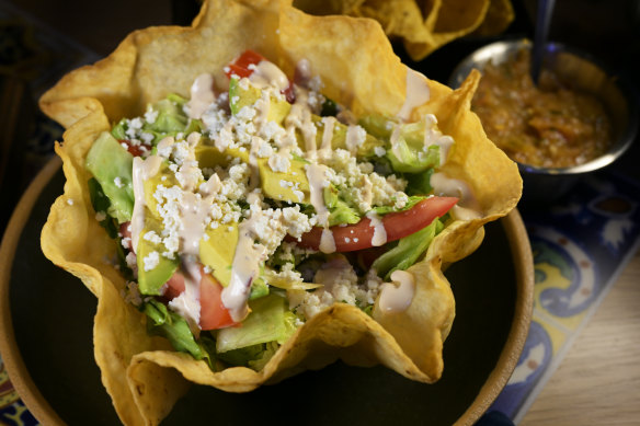 A taco salad at Casa Bonita.