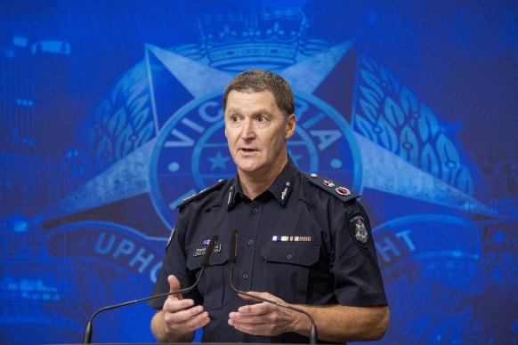 Victoria Police Chief Commissioner Shane Patton in Feburary. 