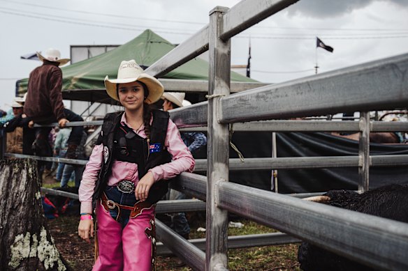 Bella Brinner, 12, is a competitive bull rider.
