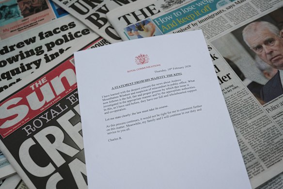 A declaração do rei Carlos reconhecendo a prisão de André. 