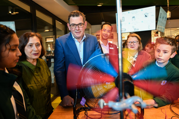 Victorian Premier, Daniel Andrews at Monash Technical School on Wednesday.