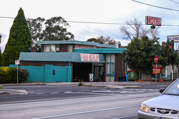 Coburg Motor Inn which is used as emergency accommodation for homeless people and people recently released from jail. 