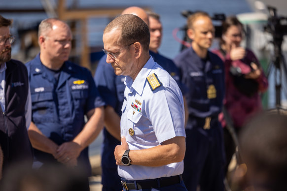Rear Adm. John Mauger, the First Coast Guard District commander.
