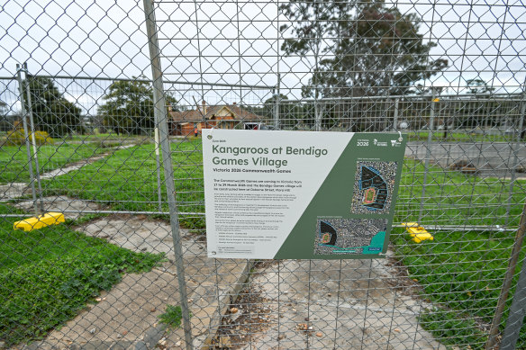 The fences were erected earlier this month. 