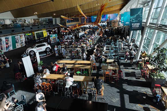 Departure Lounge at Wellington Airport.